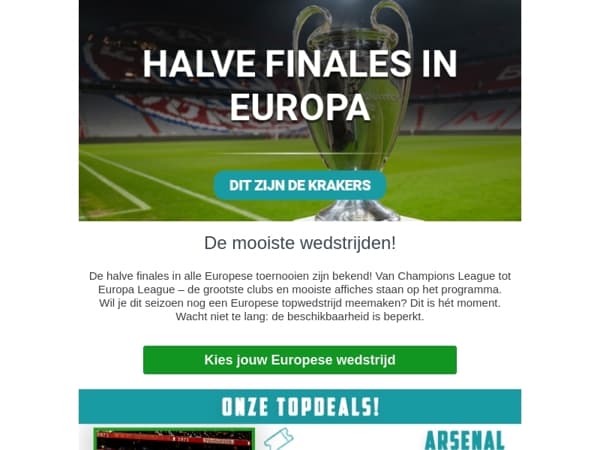 ⚡ Halve finales in Europa: dit zijn de krakers!