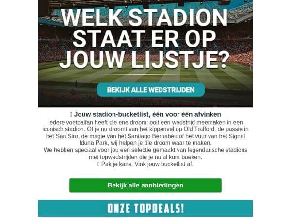 Voetbaldromen worden werkelijkheid – met deze stadions!



😍