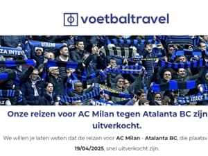AC Milan tegen Atalanta BC verkoopt snel!