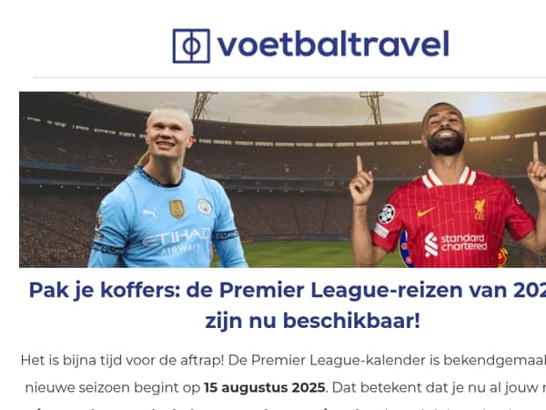 Premier League-reizen 2025/26 zijn nu beschikbaar ⚽