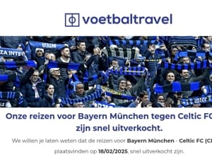 Bayern München tegen Celtic FC (CL) verkoopt snel!