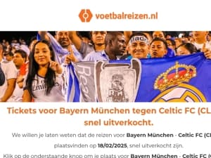 Bayern München tegen Celtic FC (CL) is beschikbaar.