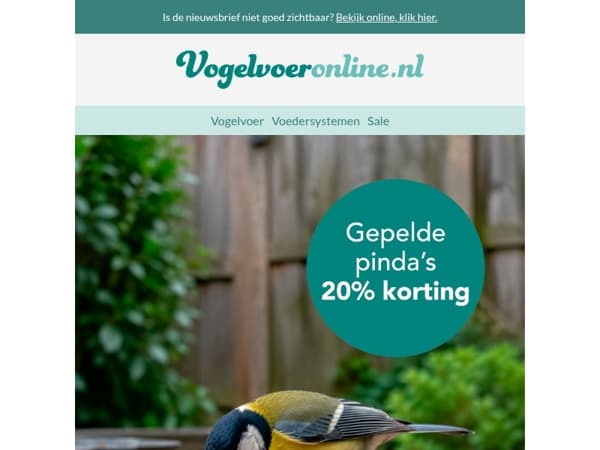 20% Korting op Pinda's