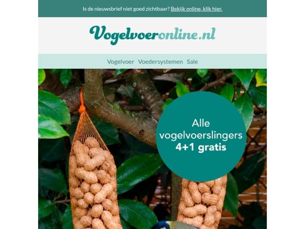 🐦 4+1 Gratis op alle Vogelvoerslingers