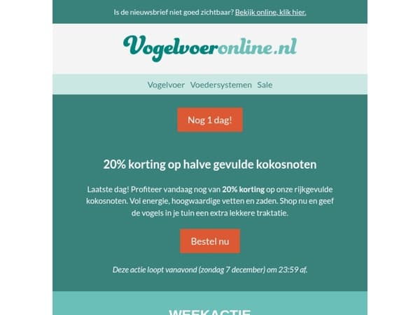 De actie loopt bijna af!