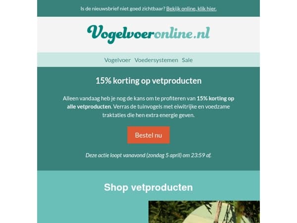 15% Sale - Alleen vandaag nog