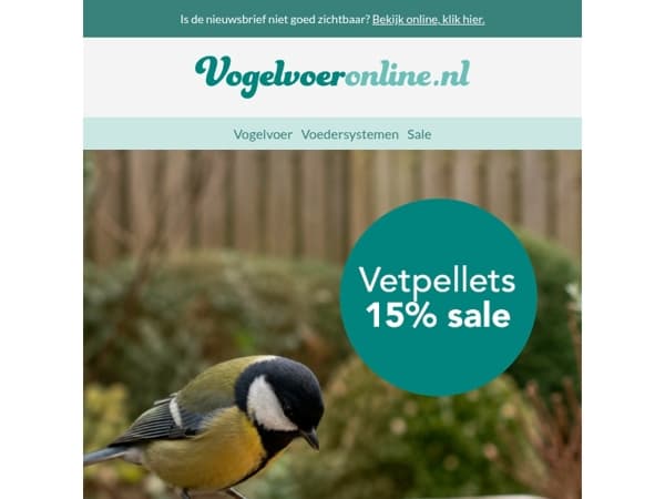 Dit weekend - 15% korting vetpellets