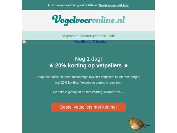 Nog 1 dag: 20% korting op vetpellets⭐️