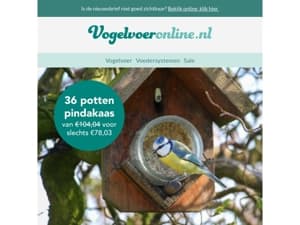 25% korting: 36 potten vogelpindakaas voor maar 78,03 euro! 💥