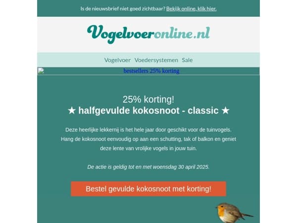 25% korting op de gevulde kokosnoot classic.