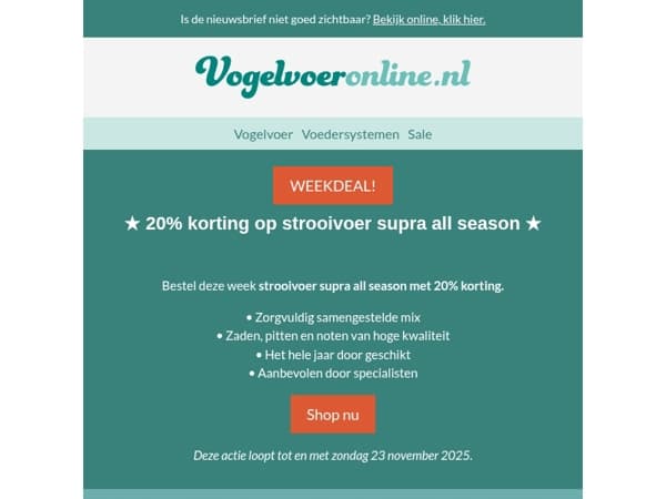 20% korting op..