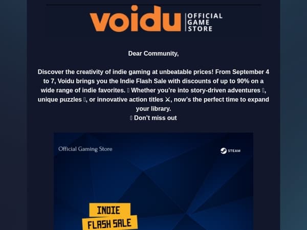 🎮 Indie Flash Sale Is Here!