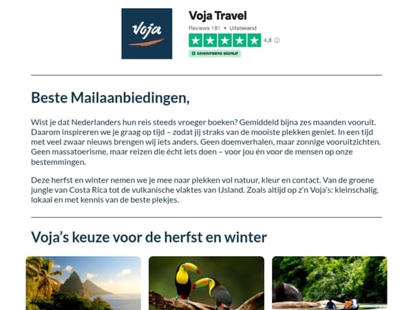 Nu kiezen, straks vertrekken: Voja's reizen voor het najaar