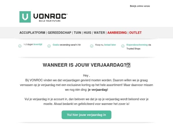 🎂 Vul je verjaardag in en ontvang een cadeau!