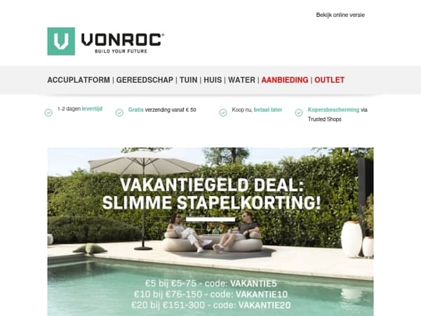 Vakantiegeld Deal: ontvang tot €20 korting 💸