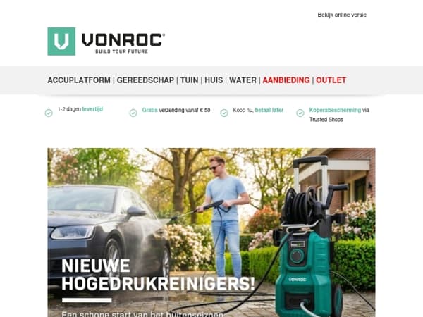 🚀 Introductiekorting nieuwe VONROC hogedrukreinigers!