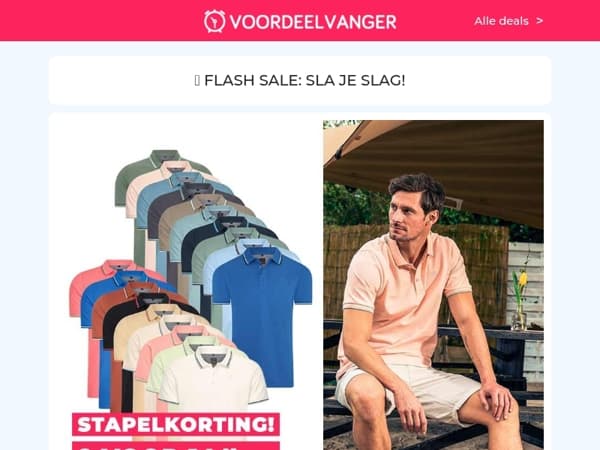 👕 Mario Russo Polo -66% KORTING / Solar Tuinlamp 1+1 Gratis / Oplaadbare Luchtcompressor / Insectenhor / Tuinzaag 1+1