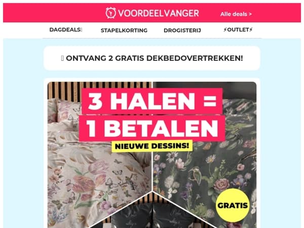 🎁‼️ Dekbedovertrekken 3 HALEN = 1 BETALEN