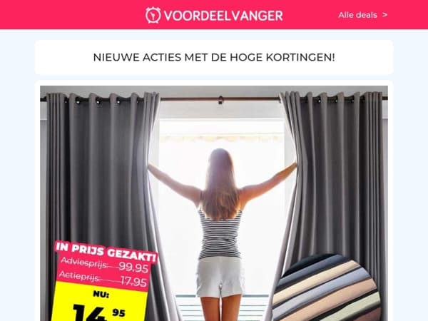 🚨 Afgeprijsd: Gordijnen -85% Korting / Solar Muurlamp 2+2 Gratis / Sensor Prullenbak / Zitkussen / Heetwaterdispenser