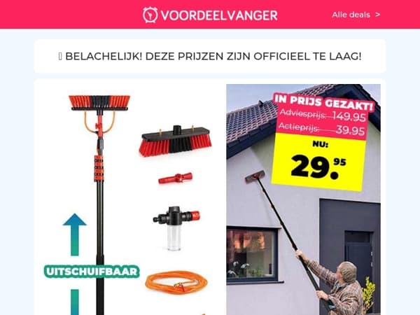 ⏰ Vandaag AFGEPRIJSD... Wasborstel -80% Korting / Slimme Airco / Zomer Overhemd / Handventilator 1+1 / Opbergboxen