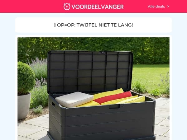☀️🙌 ERG GEWILD: Tuinbox -50% Korting / Eazy Dekbed / Kniekussen 1+1 Gratis / Elektrische Kaarsen / Wierrook Spiraal