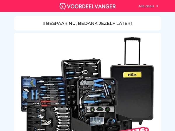 Nergens Goedkoper 🛠️ 610-Delige Gereedschapstrolley / Sun Vaatwastabletten 100+200 Gratis / Hoofdlamp 1+1 / Gazonzaad / Gillette Fusion5