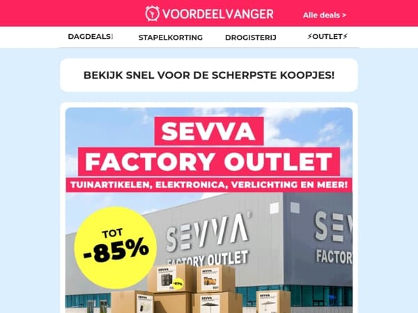 🏭🤑 FACTORY OUTLET: de laagste prijzen op alles van SEVVA!