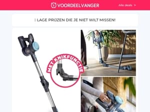 Nieuw! 🎉 Draadloze Steelstofzuiger / XL Werklamp (1+1 GRATIS) / Waterbezem / Teddy Jas / Laser Afstandsmeter