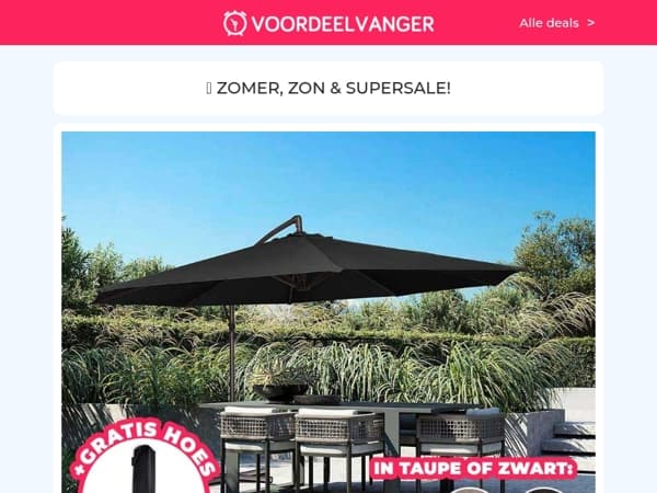 ⚠️⛱️ Zweefparasol Met KORTING: Bespaar NU! / Mini Aircooler 1+1 Gratis / Transportwagen / Messenslijper / Anti-Skim Portemonnee 1+1