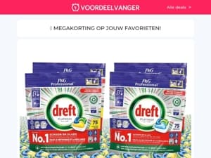 💧 75+75 GRATIS: Dreft Tabs / Mario Russo Winterjas / Wollen Huissokken / Hotel Regendouche / Handy Heater