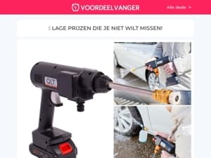 VOORJAARSDEAL! 💦 Hogedrukreiniger Met Accu / Firefly Lights (1+1 Gratis) / Bolderkar / Prullenbak Met Sensor / Turbo Duster