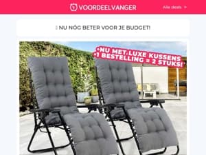 ✌️ 2 STUKS Loungestoelen Met Kussens -66% KORTING / Draadloze Luchtcompressor / Opvouwbare Opstap / Badkamerrek / Bamboe Damesondergoed