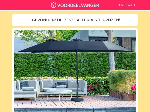 -70% KORTING 🐣 XXL Dubbele Parasol (Incl Gratis Hoes) / Opzetborstels / Snellader / Vaatwastabs / Accu Verfspuit