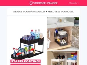 STAPELKORTING! 📦 Uitschuifbare Organizer / Smart Videodeurbel / Powerbank / Instant Cooker / Pulxe Oximer (1+1 Gratis)