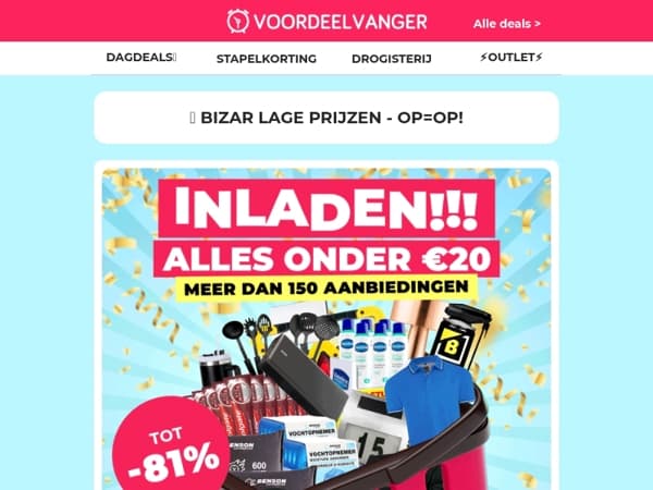 🚚 INLADEN: Kortingsknallers Voor Minder Dan €20!