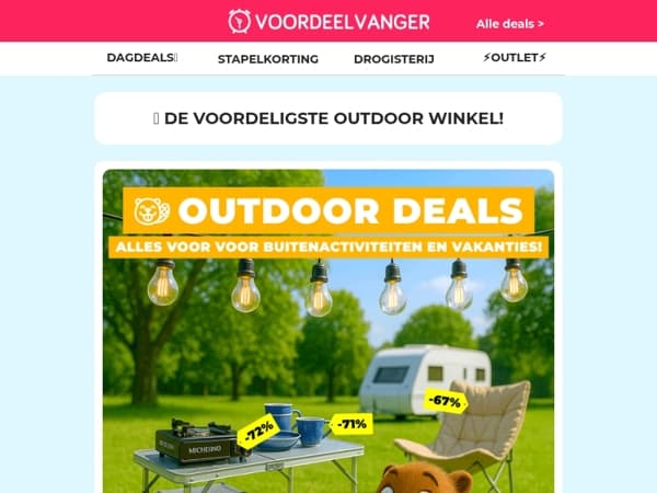 ☀️🦫 SALE: Bodemprijzen op Outdoor Deals!