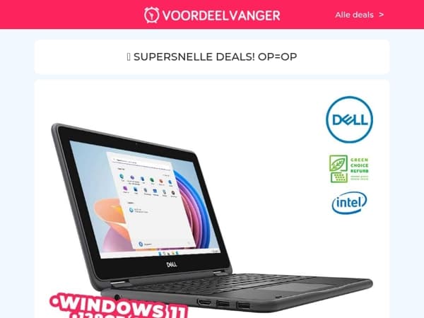 MEEPAKKER 💥 Windows 11 Laptop -63% Korting / Gelschuim Hoofdkussen / Powerbank / Turbo Duster 1+1 / Battery Daddy
