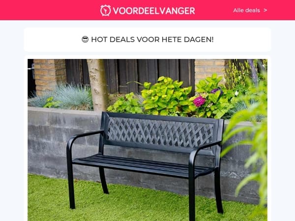 💥☀️ ZOMERSE HIT: Stalen Tuinbank -60% KORTING / Air Cooler / 2x Garden Wall / Grastrimmer / Jerrycan 1+1