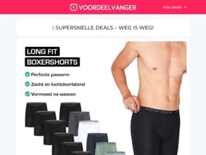 🔥 78% Korting: Long Fit Boxers (Perfecte Pasvorm 👌) / 6kg Dash Waspoeder / Tuinlampen Modern 2+2 / Instant Cooker / Zoutmolen