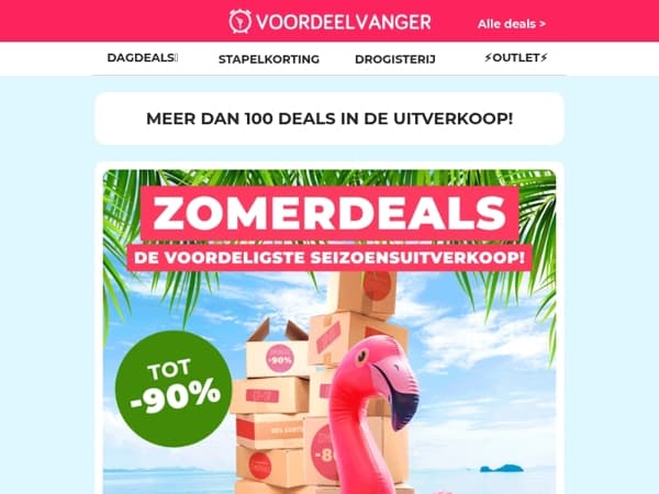 🦩🍹 ZOMERDEALS: hoge kortingen op meer dan 100 deals!