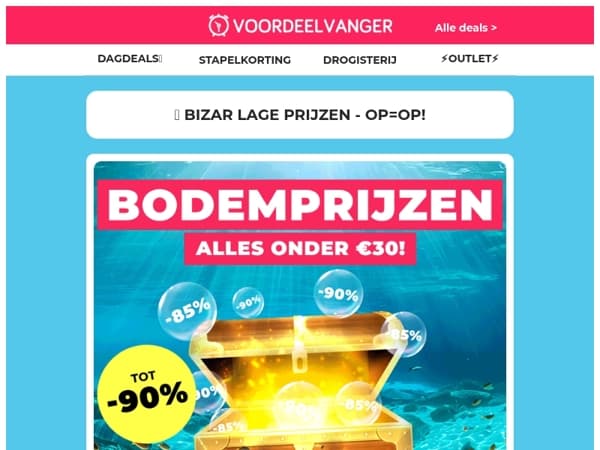 😮💥 BODEMPRIJZEN ⚓️ Kortingsknallers Voor Minder Dan €30!