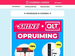 OPRUIMING Op Alle Voorjaarsartikelen van Shine en QLT! ☀