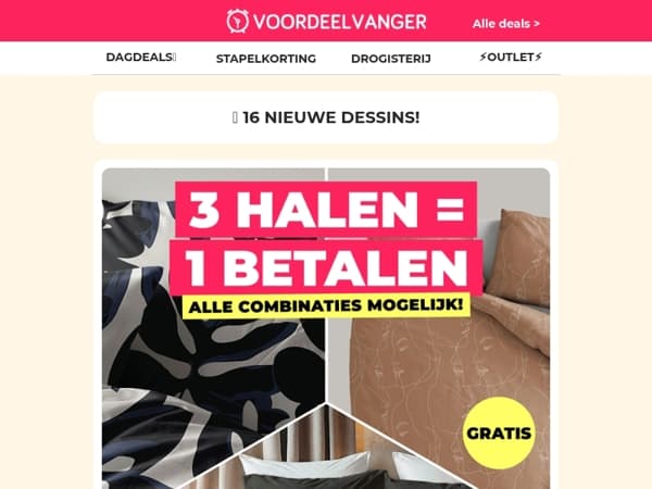 🚨 3 HALEN = 1 BETALEN: Ontvang 2 GRATIS Dekbedovertrekken 🙌