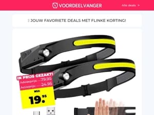 🔋🔦 Oplaadbare Hoofdlamp: 1+1 GRATIS / 32-Pack Opzetborstels / Geurkaars XL / Disco Lamp / Schoonmaakborstel