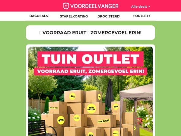 OUTLET 🚨🎉 Hier wordt je vrolijk van: bodemprijzen op tuinartikelen!