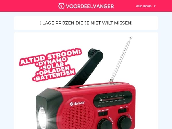 🚨 KORTING ALARM: Noodradio -69% (op=op) / Automatische Robotstofzuiger / Gillette Fusion5 Scheermesjes / Glazen Waterkoker / Schroevendraaierset