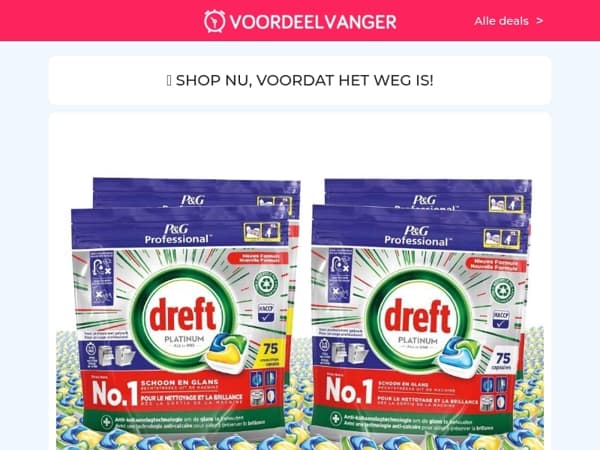 75+75 GRATIS ✨ Dreft Platinum Vaatwastabs / Bureaustoel / 5-Pack Handdoeken / Hoofdkussens / Oplaadbare Luchtcompressor