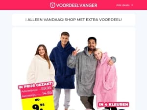 ⚡️ AFGEPRIJSD ⚡️ Hoodie Blanket 33% EXTRA Korting / Boxspringset Opruimprijs / 2x Wandelsokken / Elektrische Tandenborstel / Fix Tape 1+1