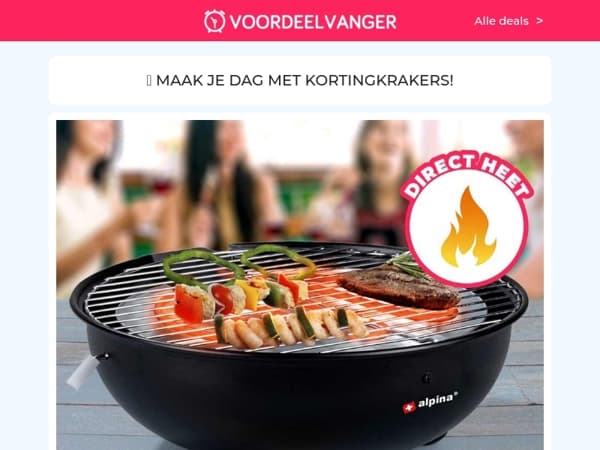 🔥🌞 BBQ-Tijd! Elektrische Tafelbarbecue -62% KORTING / XL Schaduwdoek / Aircooler 1+1 / Axe Douchegel / Wereld Reisstekker 1+1