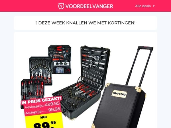 💪 Nu -10% EXTRA Korting: 599-Delige Gereedschapstrolley / Keuken Opstap 1+1 GRATIS / Accu Verfspuit / Drukspuit / Sensor Nachtlamp 1+1